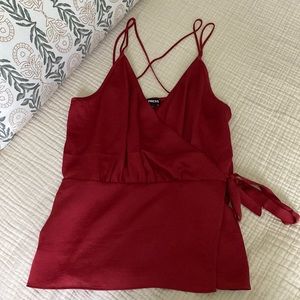 Red Express silk tank size small